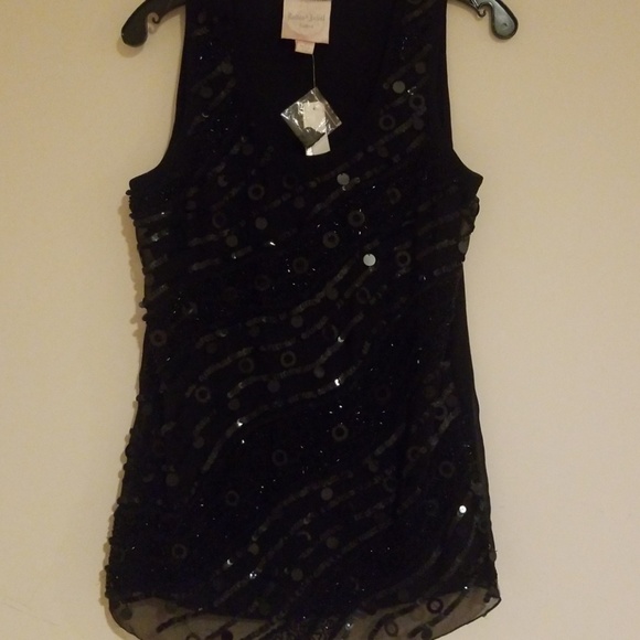 Romeo and Juliet black sequined tank top size S - Picture 5 of 7